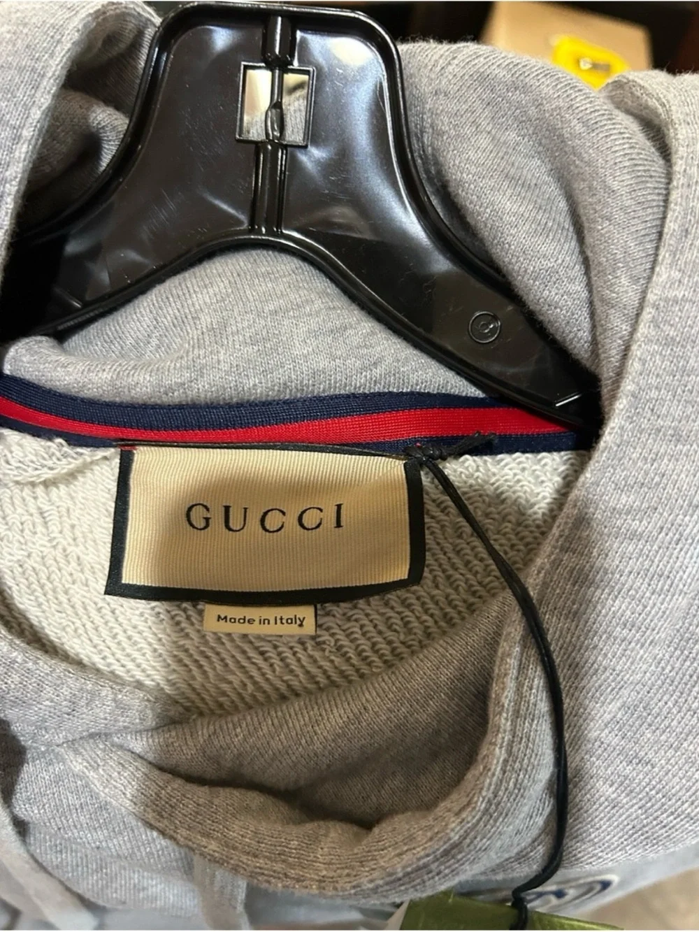 Gucci embroidered interlocking G jersey cotton hoodie size medium